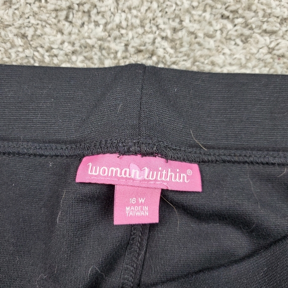 Woman Within Black Cropped Lounge Pant 16W - Picture 2 of 3